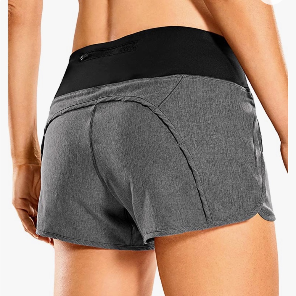 CRZ YOGA Women's Mid-Rise Quick-Dry Athletic Sports Running Workout Shorts